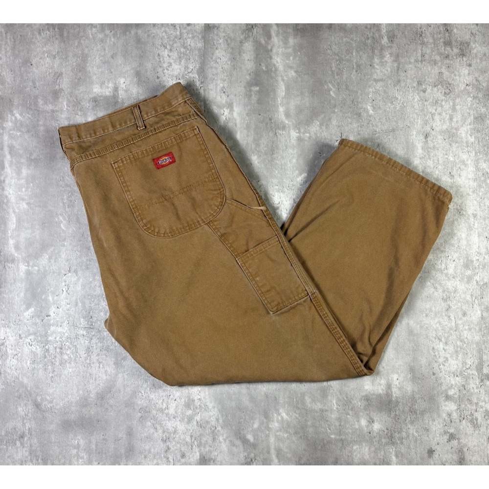 Vintage Dickies Duck Canvas Carpenter Pants Workwear Brown 42x30 Baggy 90s